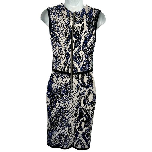 French Connection Knit Spotlight Boa Sleeveless Layered Bodycon Dress size 4 - Picture 10 of 11